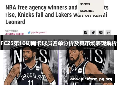FC25第16周黑卡球员名单分析及其市场表现解析 FC25第16周黑卡球员名单分析及其市场表现解析