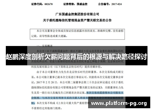 赵鹏深度剖析欠薪问题背后的根源与解决路径探讨 赵鹏深度剖析欠薪问题背后的根源与解决路径探讨